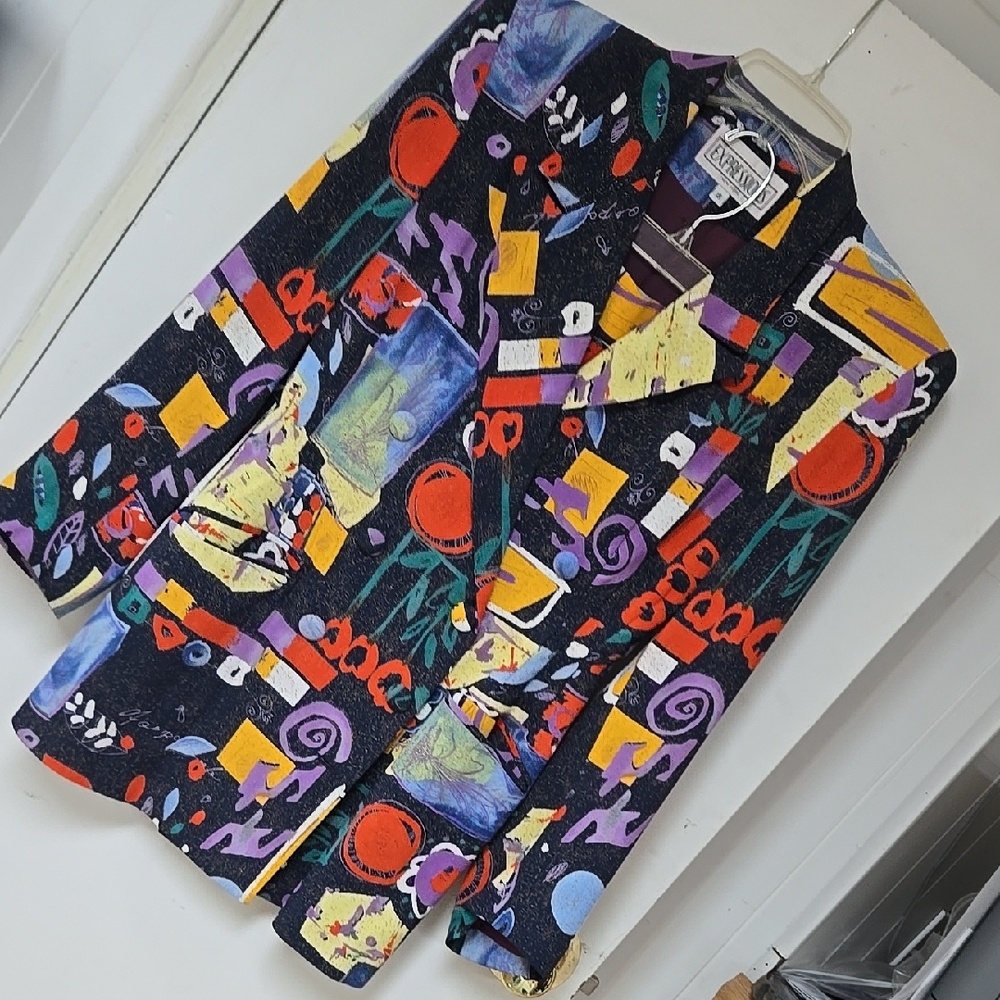 Vintage Abstract Jacket & Skirt Sz 6
